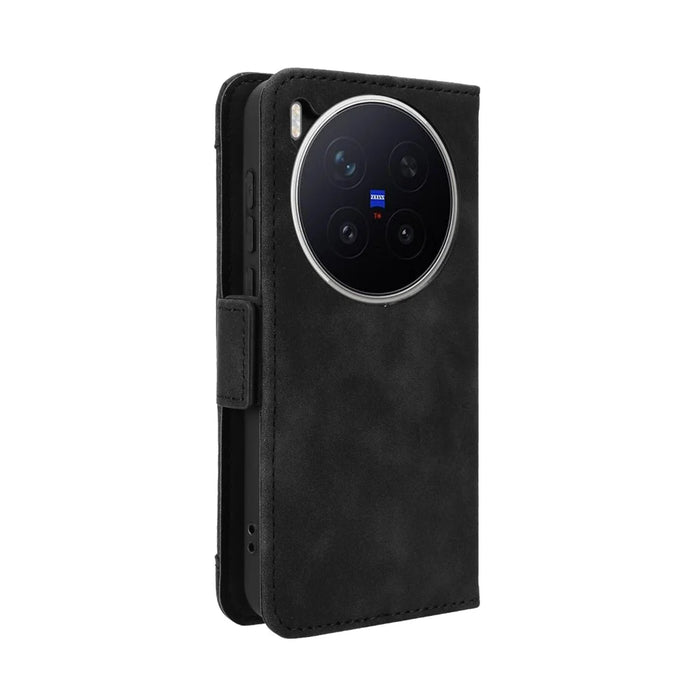 For vivo X300 Pro 5G Leather Case Phone Wallet Cover with Multiple Card Slots - Black - 7