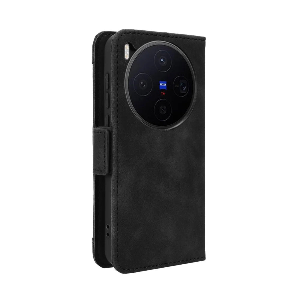 For vivo X300 5G Leather Case Phone Wallet Cover with Multiple Card Slots - Black - 7