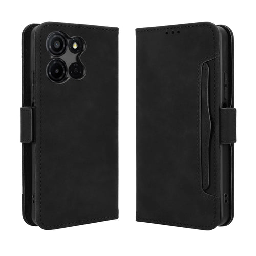 For TCL K32 5G / TCL K33 5G Leather Case Phone Wallet Cover with Multiple Card Slots - Black - 1