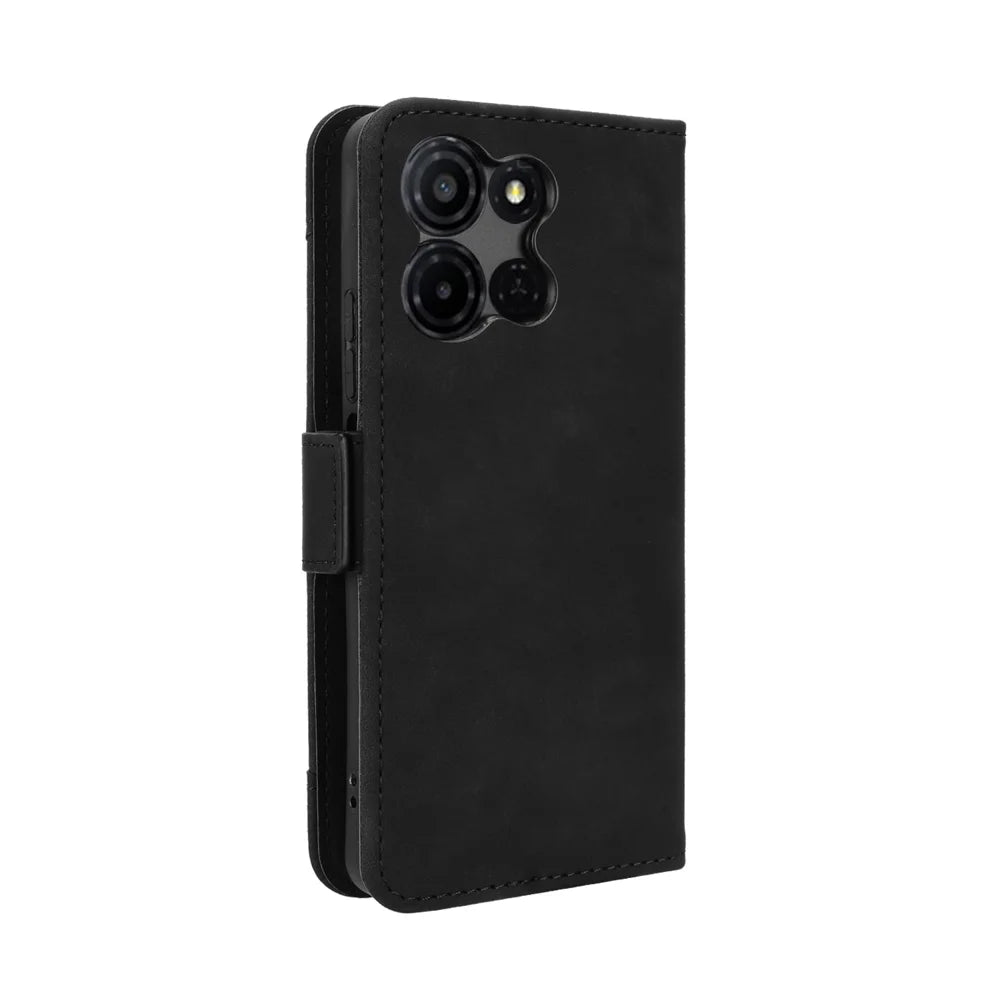 For TCL K32 5G / TCL K33 5G Leather Case Phone Wallet Cover with Multiple Card Slots - Black - 7