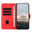 For Samsung Galaxy S26 Case Triangle Imprint Leather Phone Cover with Lanyard - Red - 7