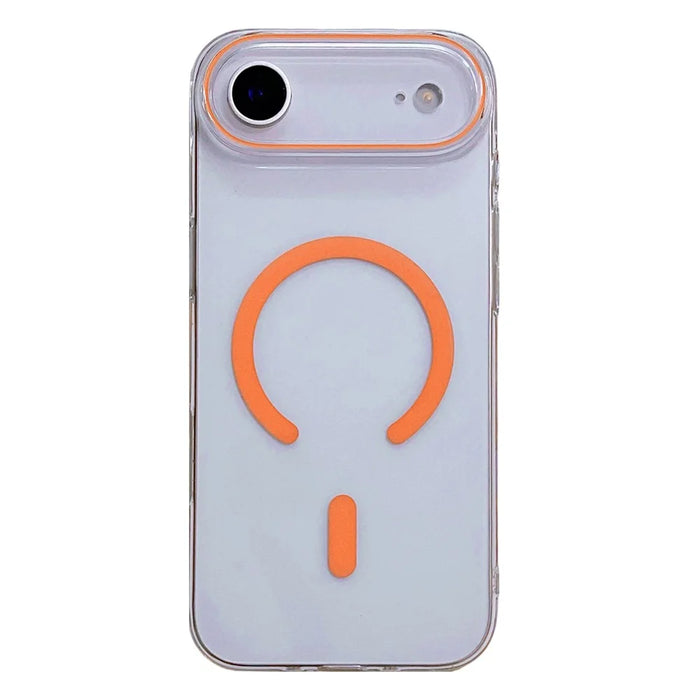 For iPhone Air Case Compatible with MagSafe Ultra Thin Clear PC Phone Back Cover - Orange - 1