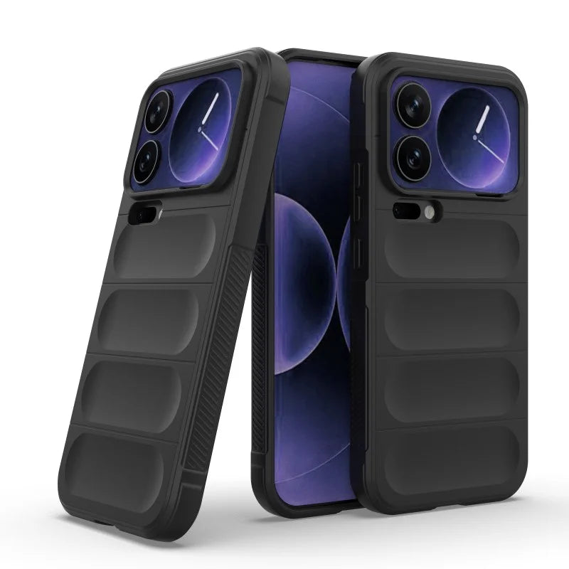 WANLONFENG For Xiaomi 17 Pro Max TPU Case  HD Series Anti Slip Phone Cover with Tempered Glass - Black - 2