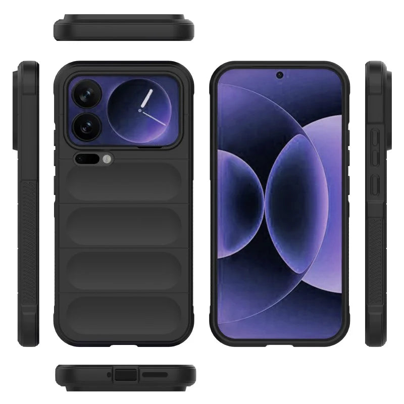 WANLONFENG For Xiaomi 17 Pro Max TPU Case  HD Series Anti Slip Phone Cover with Tempered Glass - Black - 4