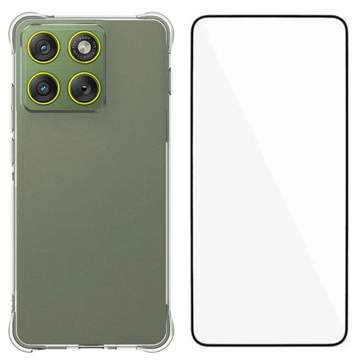 WANLONFENG For Motorola Edge 70 5G Case  WL Series 2.0mm Clear TPU Cover with Tempered Glass (Big Lens Hole) - Transparent - 1