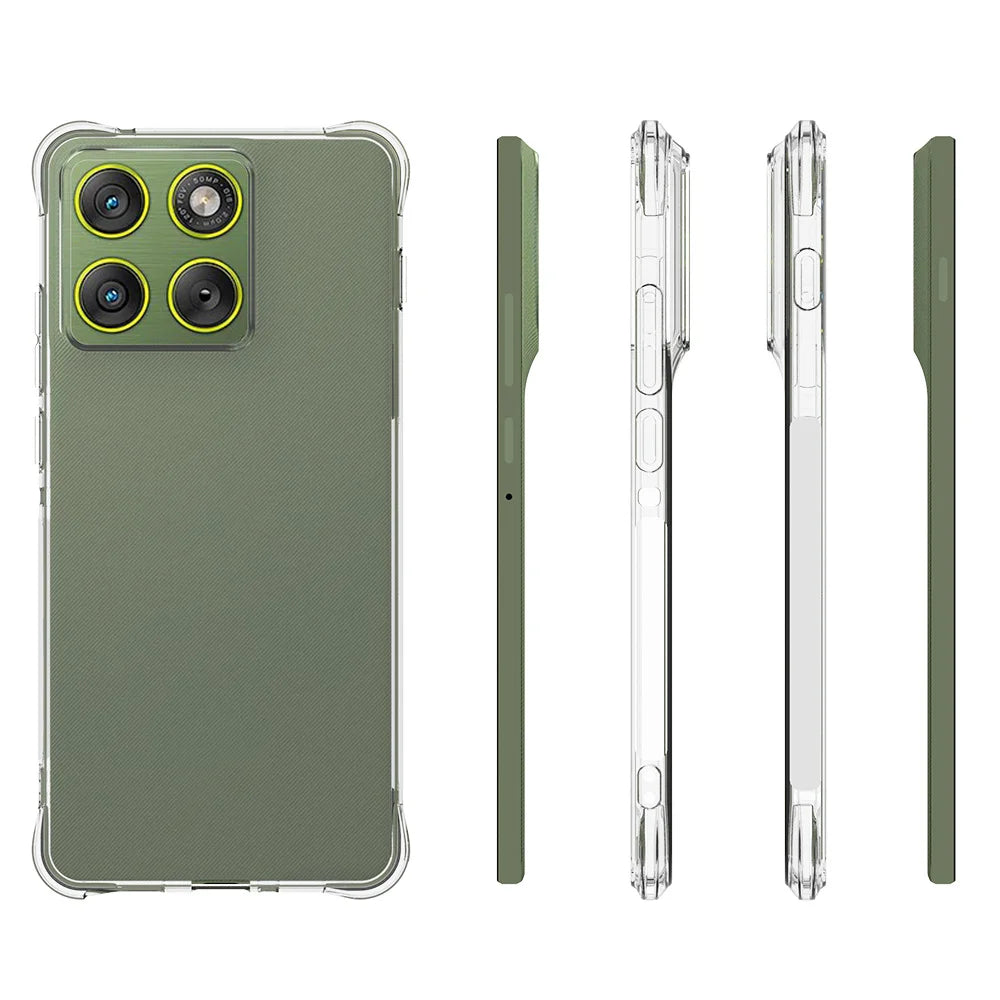 WANLONFENG For Motorola Edge 70 5G Case  WL Series 2.0mm Clear TPU Cover with Tempered Glass (Big Lens Hole) - Transparent - 3