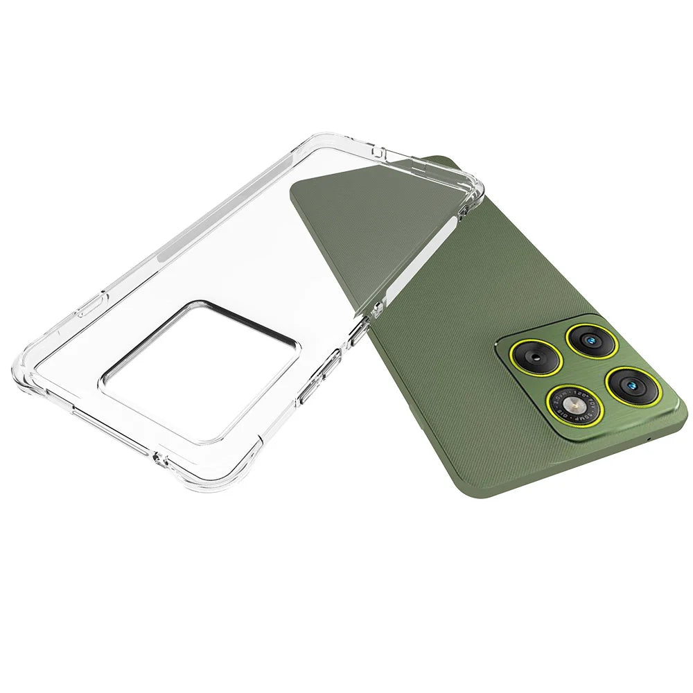 WANLONFENG For Motorola Edge 70 5G Case  WL Series 2.0mm Clear TPU Cover with Tempered Glass (Big Lens Hole) - Transparent - 6