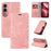 BETOPNICE For vivo Y21d Case  Magnetic Closure RFID Blocking Wallet Stand Leather Phone Cover - Pink - 3