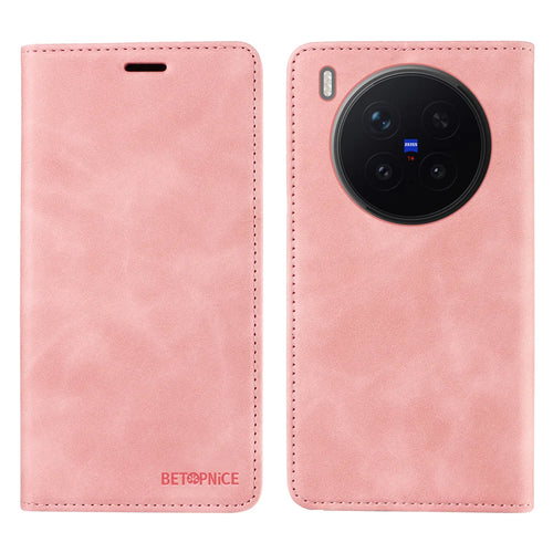 BETOPNICE For vivo X300 Pro 5G Case  Magnetic Closure RFID Blocking Wallet Stand Leather Phone Cover - Pink - 1