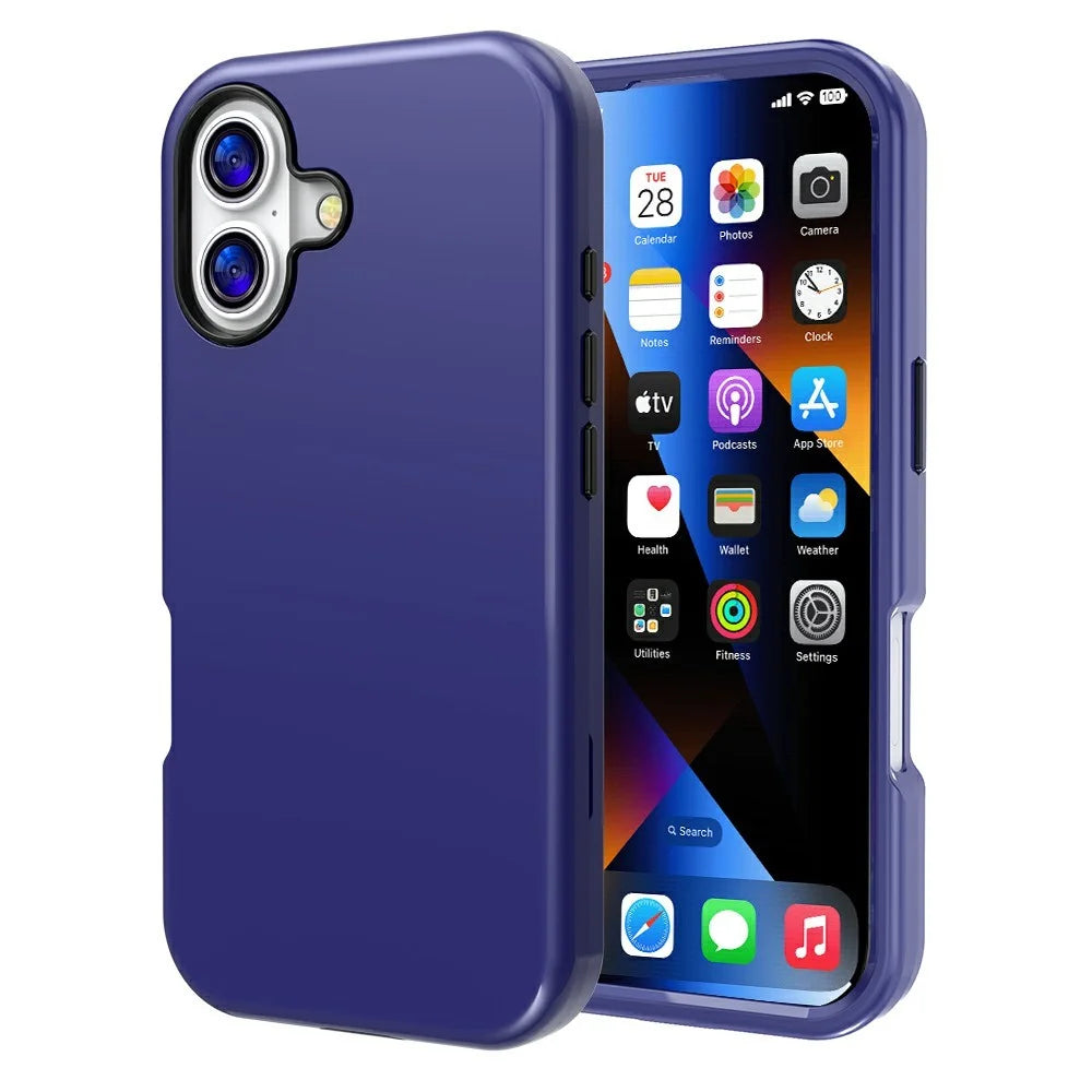 GW03 For iPhone 17 Case TPU + PC Phone Cover Dual Layer Shockproof - Dark Blue - 1