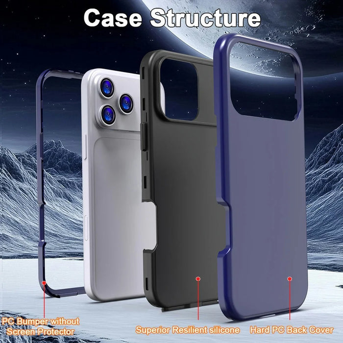 GW03 For iPhone 17 Pro Case TPU + PC Phone Cover Dual Layer Shockproof - Dark Blue - 7