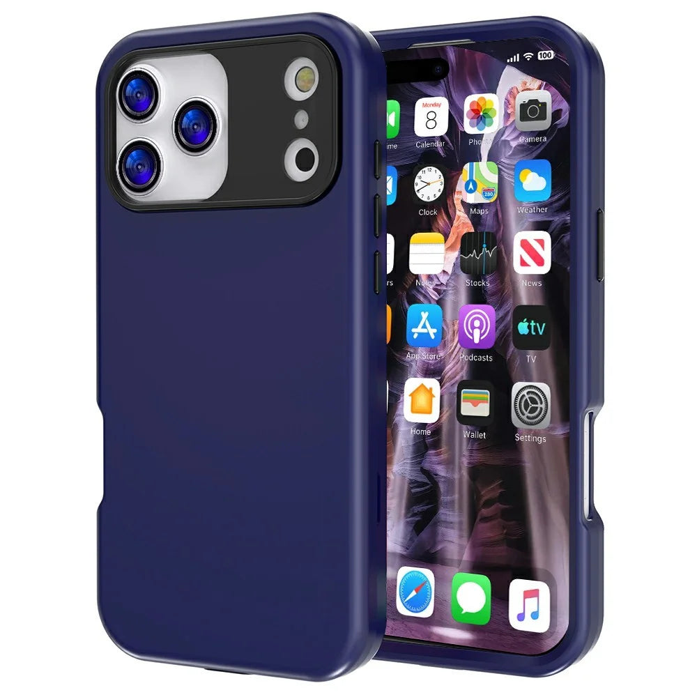 GW03 For iPhone 17 Pro Max Case TPU + PC Phone Cover Dual Layer Shockproof - Dark Blue - 1