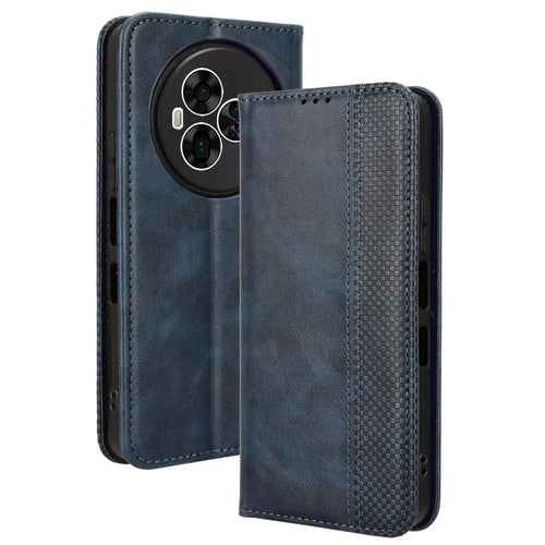 For TCL NxtPaper 60 Ultra 5G Leather Case Wallet Stand Retro Texture Phone Cover - Blue - 1