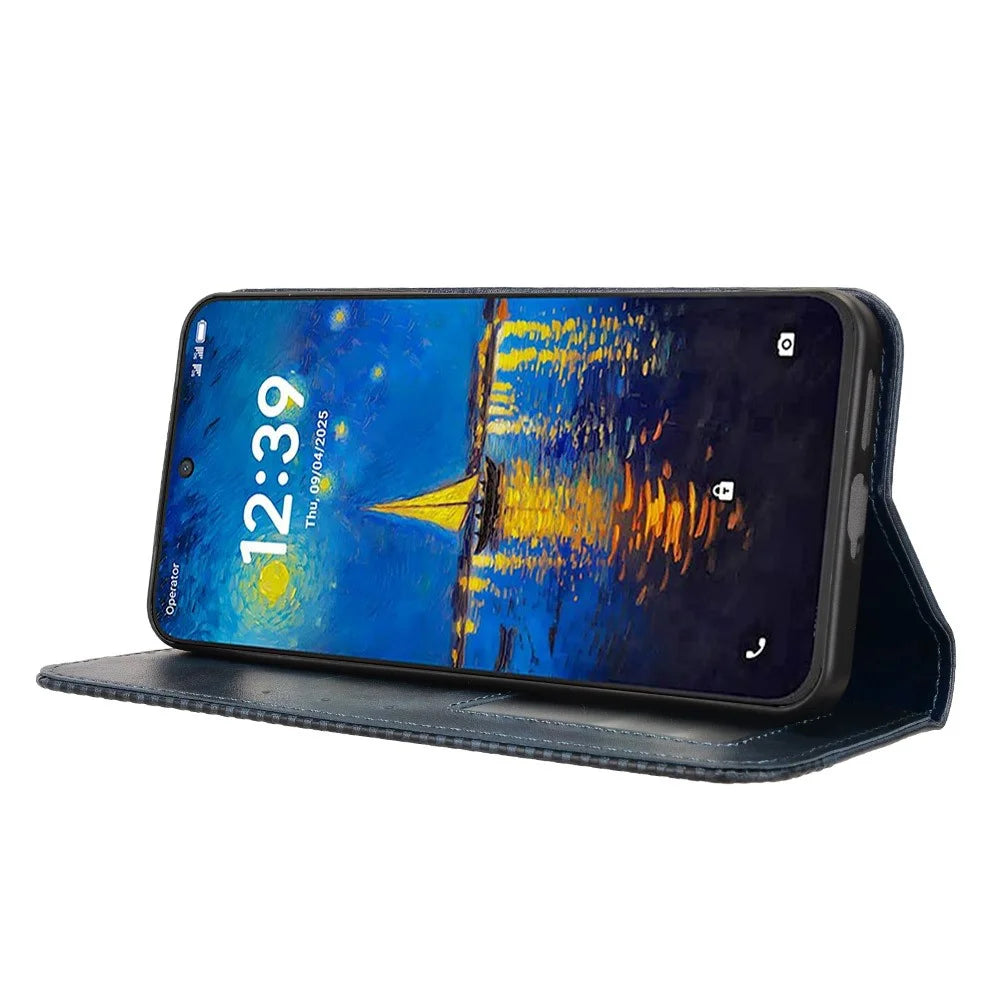 For TCL NxtPaper 60 Ultra 5G Leather Case Wallet Stand Retro Texture Phone Cover - Blue - 3