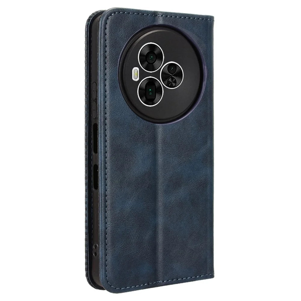 For TCL NxtPaper 60 Ultra 5G Leather Case Wallet Stand Retro Texture Phone Cover - Blue - 7