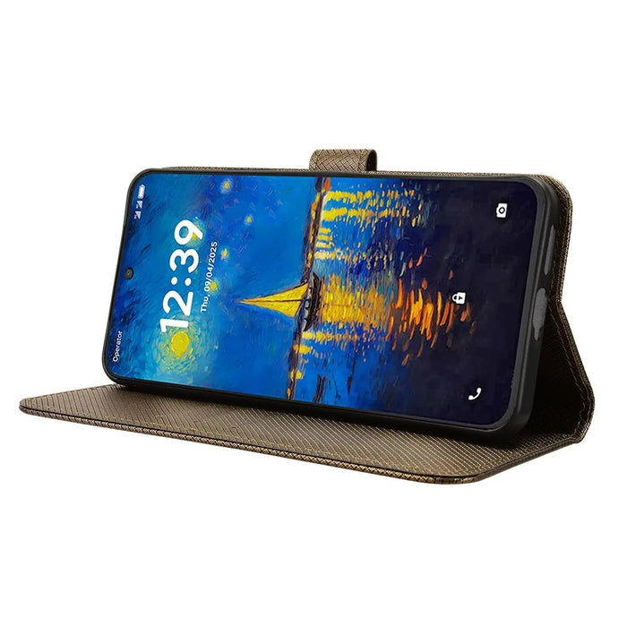 For TCL NxtPaper 60 Ultra 5G Leather Wallet Case with Strap Diamond Texture Phone Cover - Brown - 3