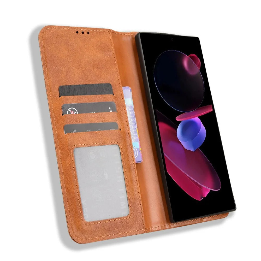 For Oukitel C62 / C62 Pro Leather Case Wallet Stand Retro Texture Phone Cover - Brown - 2