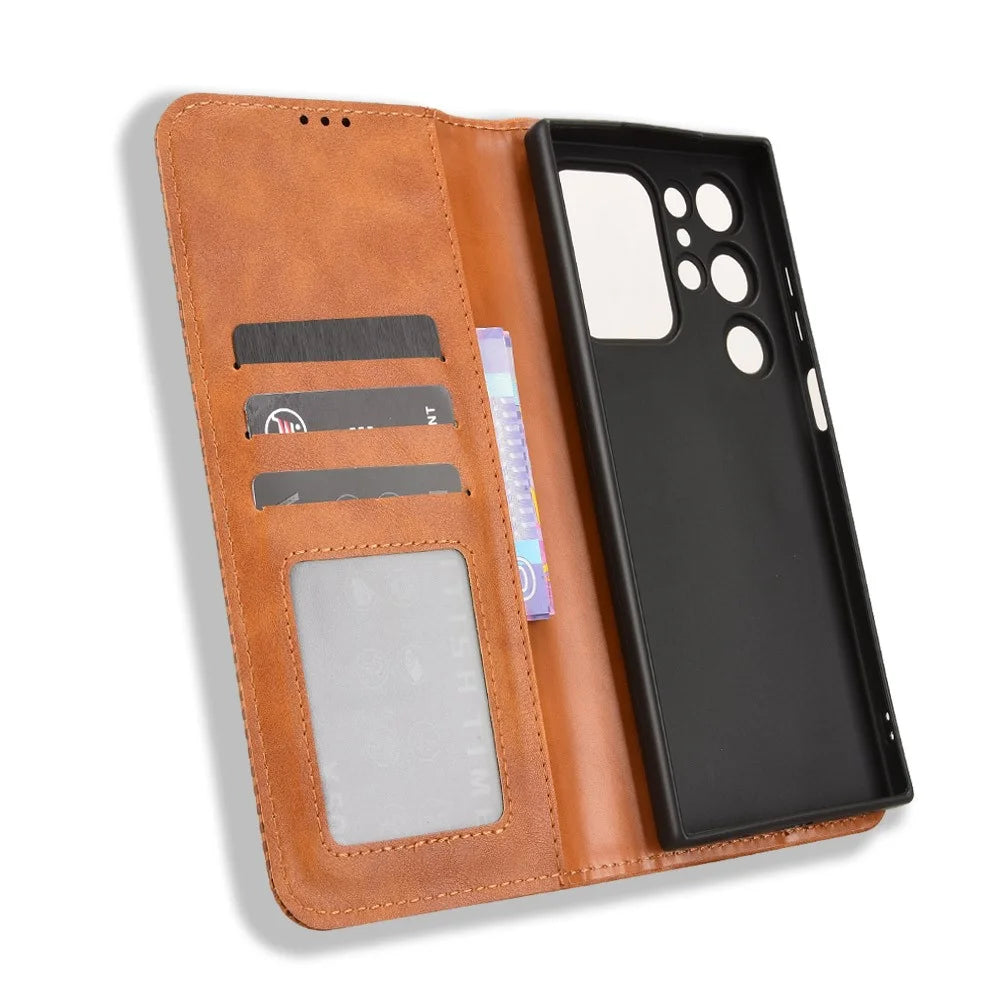 For Oukitel C62 / C62 Pro Leather Case Wallet Stand Retro Texture Phone Cover - Brown - 4