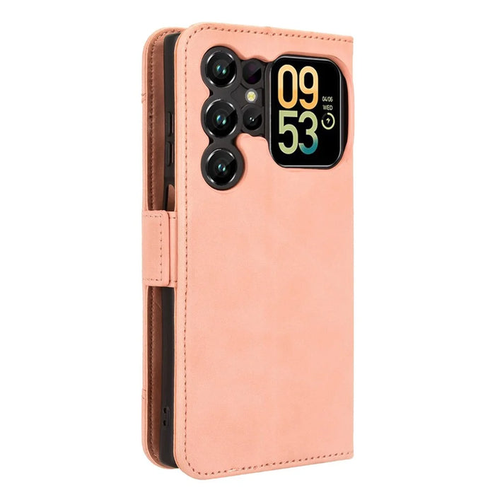 For Oukitel C62 / C62 Pro Leather Case Phone Wallet Cover with Multiple Card Slots - Pink - 7