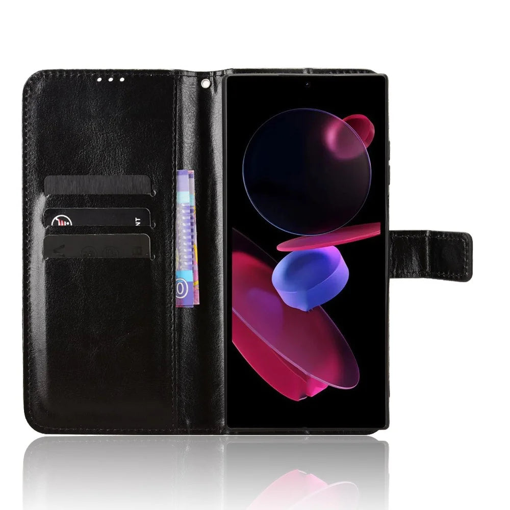 For Oukitel C62 / C62 Pro PU Leather Case with Strap Crazy Horse Texture Phone Wallet Cover - Black - 2
