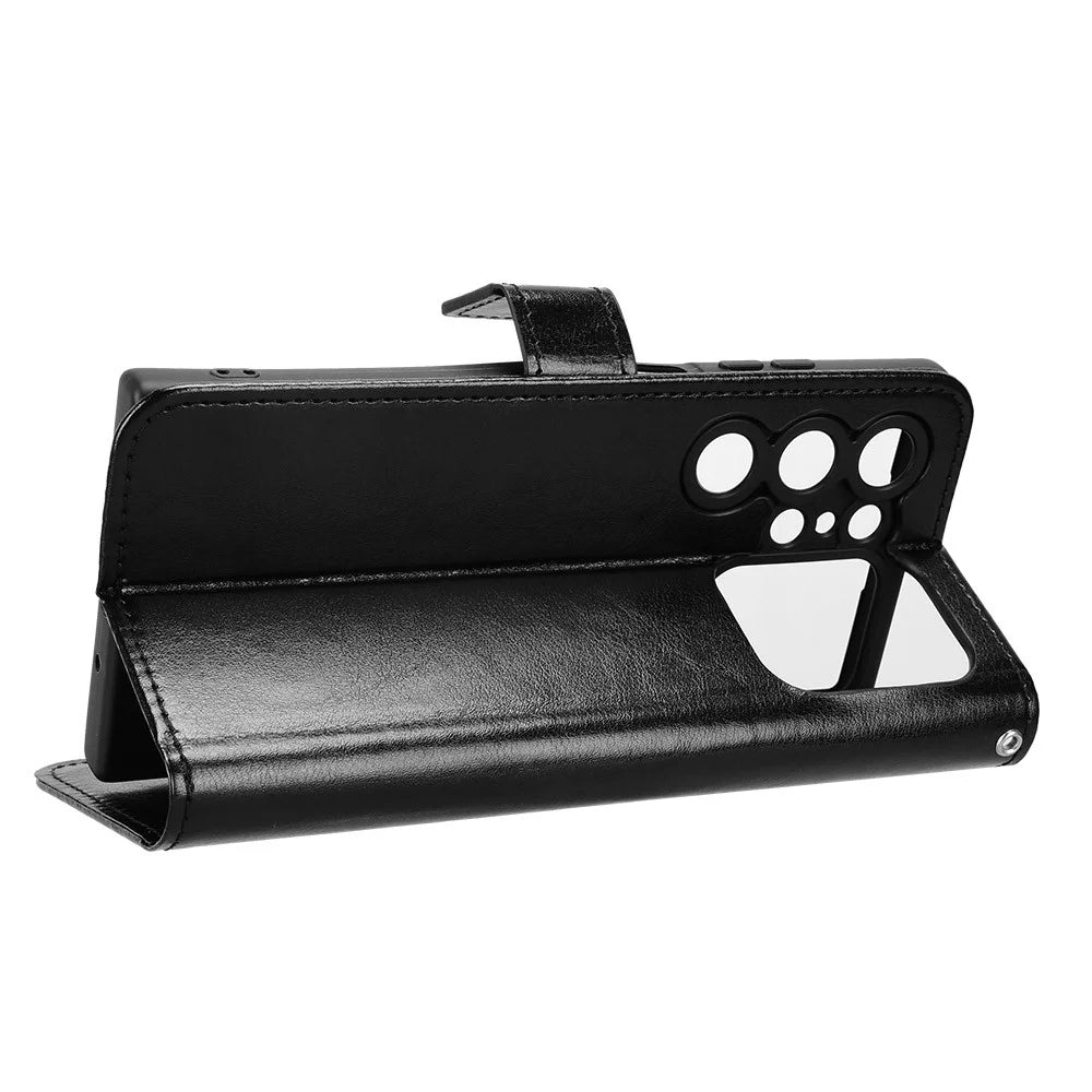 For Oukitel C62 / C62 Pro PU Leather Case with Strap Crazy Horse Texture Phone Wallet Cover - Black - 3