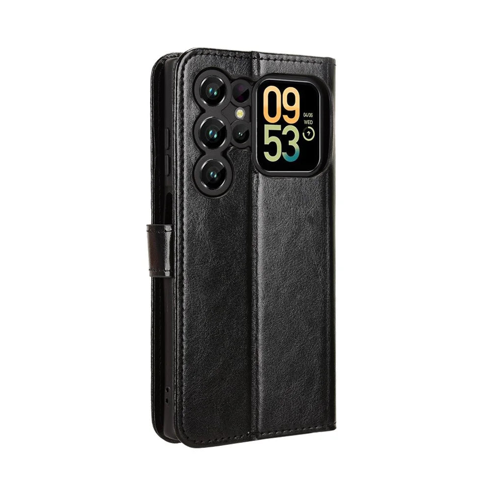 For Oukitel C62 / C62 Pro PU Leather Case with Strap Crazy Horse Texture Phone Wallet Cover - Black - 6