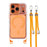 For iPhone 18 Pro Max / 17 Pro Max Clear Case Compatible with MagSafe Shockproof PC+TPU Phone Cover with 150cm Long Lanyard - Orange - 1