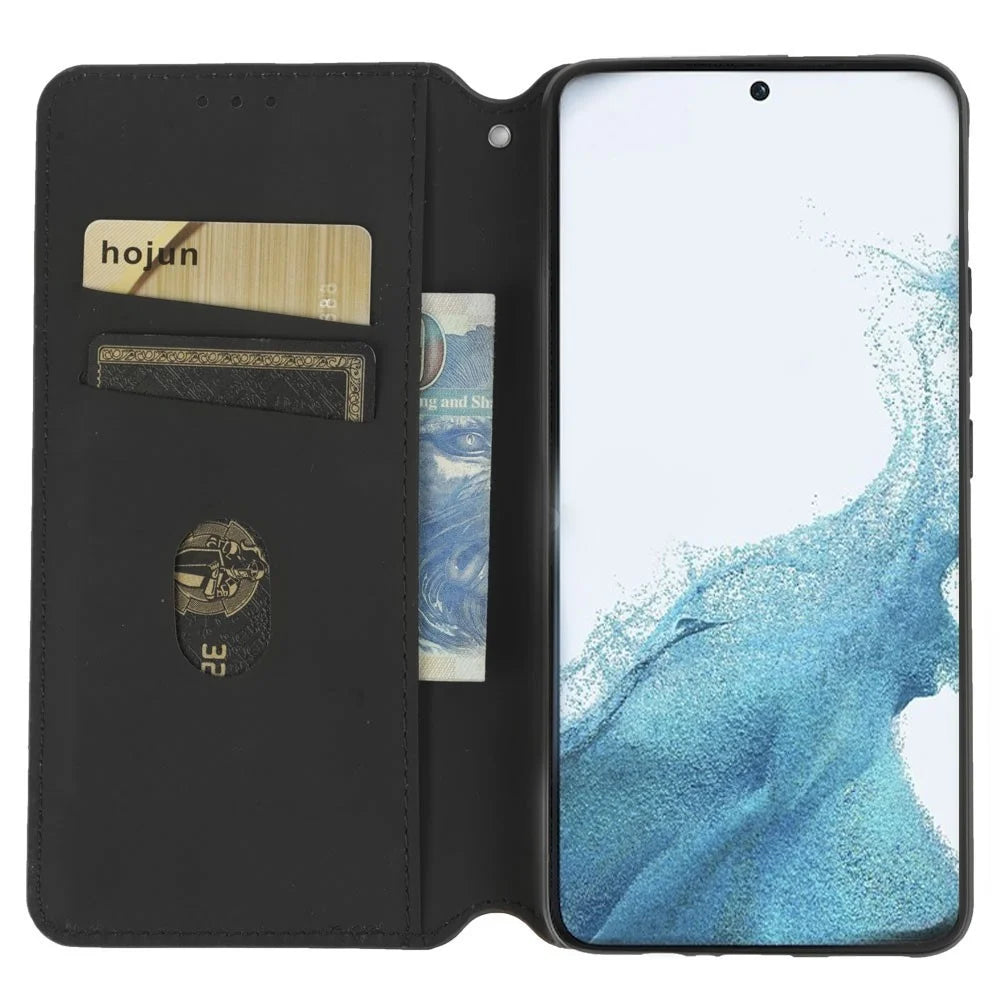 For Samsung Galaxy S23 Rhombus Pattern Imprinted PU Leather Flip Folio Phone Case Wallet Stand Anti-scratch Back Cover - Purple - 2