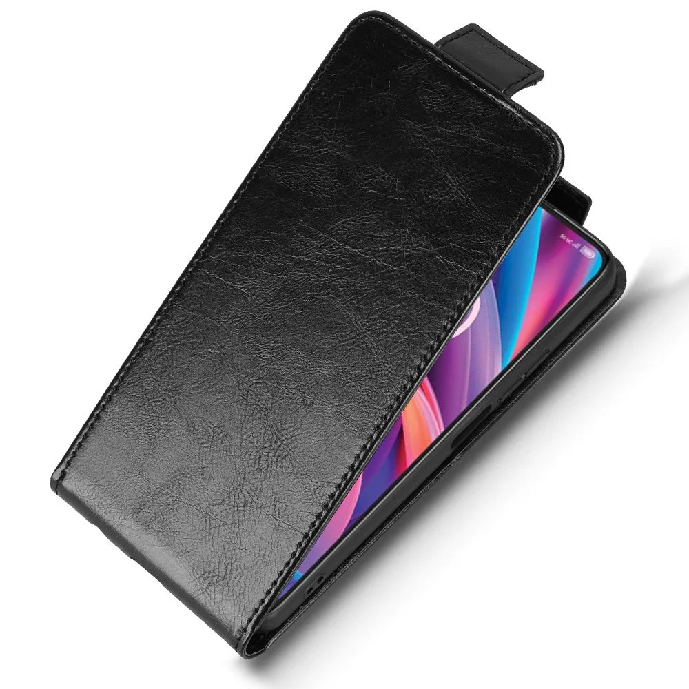 For TCL K33 5G  /  K32 5G Stand Case Magnetic Clasp Vertical Flip Leather Phone Cover with Card Holder - Black - 4