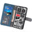 For iPhone 17e / 16e Case Retro PU Leather Wallet Phone Cover with Rotating Card Slots Holder - Blue - 2