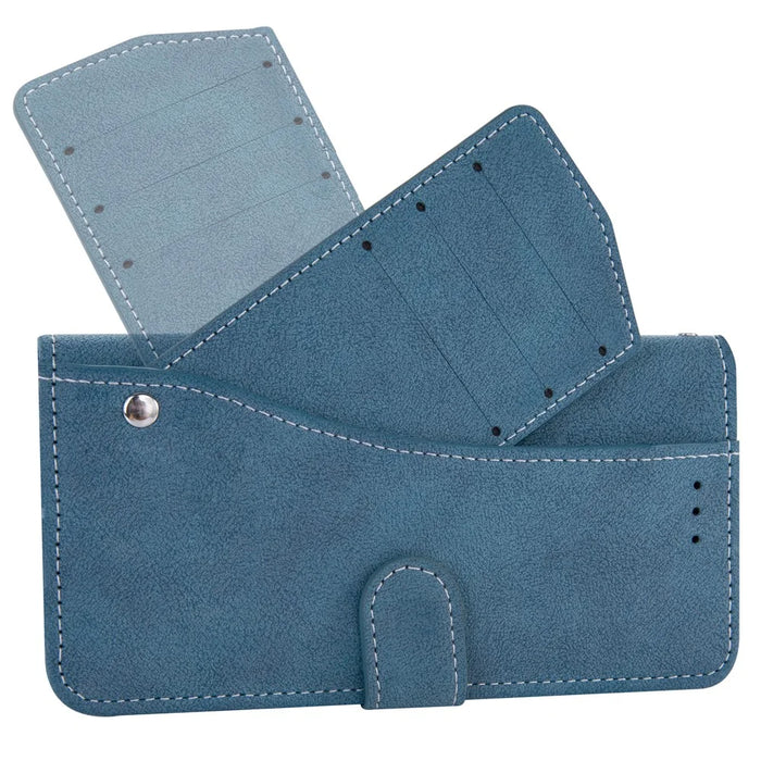 For iPhone 17e / 16e Case Retro PU Leather Wallet Phone Cover with Rotating Card Slots Holder - Blue - 4