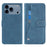For iPhone 17 Pro Max Case Retro PU Leather Wallet Phone Cover with Rotating Card Slots Holder - Blue - 1