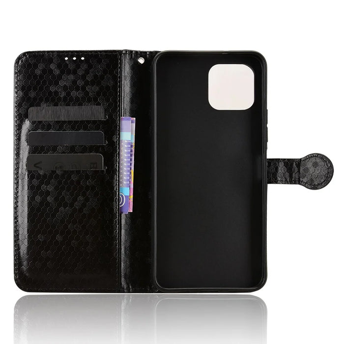 For T-Mobile Revvl 8 Pro  /  T Phone 3 Pro Wallet Case Dot Pattern Imprint PU Leather Phone Cover with Wrist Strap - Black - 4