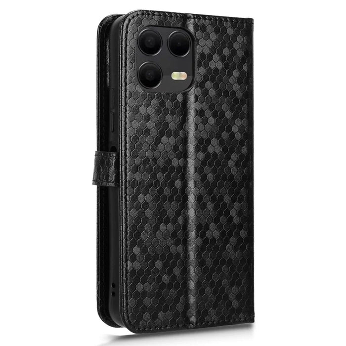 For T-Mobile Revvl 8 Pro  /  T Phone 3 Pro Wallet Case Dot Pattern Imprint PU Leather Phone Cover with Wrist Strap - Black - 6