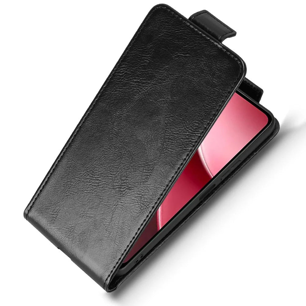 For vivo Y31 5G  /  Y21d Stand Case Magnetic Clasp Vertical Flip Leather Phone Cover with Card Holder - Black - 4