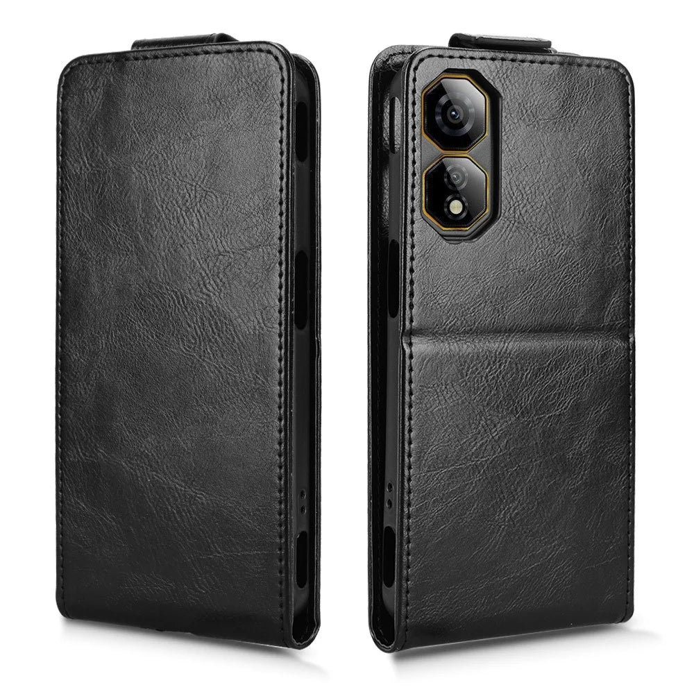 For ZTE nubia Neo 2 5G Stand Case Magnetic Clasp Vertical Flip Leather Phone Cover with Card Holder - Black - 6
