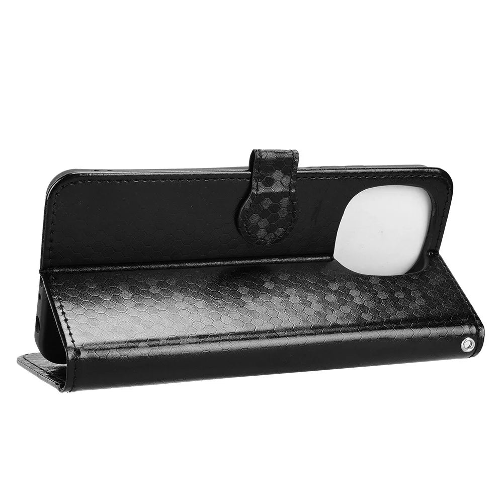 For Blackview Color 6 Wallet Case Dot Pattern Imprint PU Leather Phone Cover with Wrist Strap - Black - 3