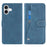 For iPhone 16 Plus Case Retro PU Leather Wallet Phone Cover with Rotating Card Slots Holder - Blue - 1