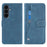 For Samsung Galaxy A18 5G / A18 4G / A17 5G / A17 4G Case Retro PU Leather Wallet Phone Cover with Rotating Card Slots Holder - Blue - 1