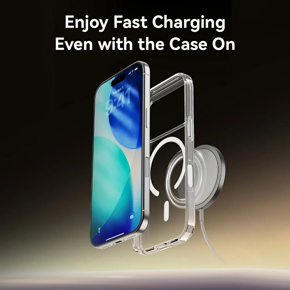 ROCK For iPhone 17 Pro Max Clear Phone Case Compatible with MagSafe PC + TPU Phone Cover - 6
