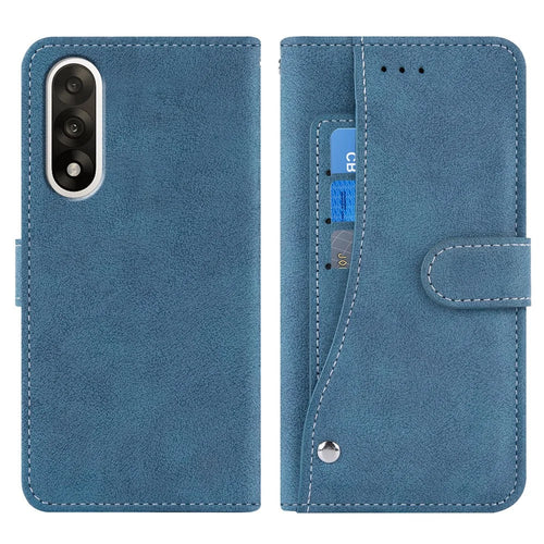 For OnePlus Nord 5 5G / Ace 5 Ultra 5G Case Retro PU Leather Wallet Phone Cover with Rotating Card Slots Holder - Blue - 1
