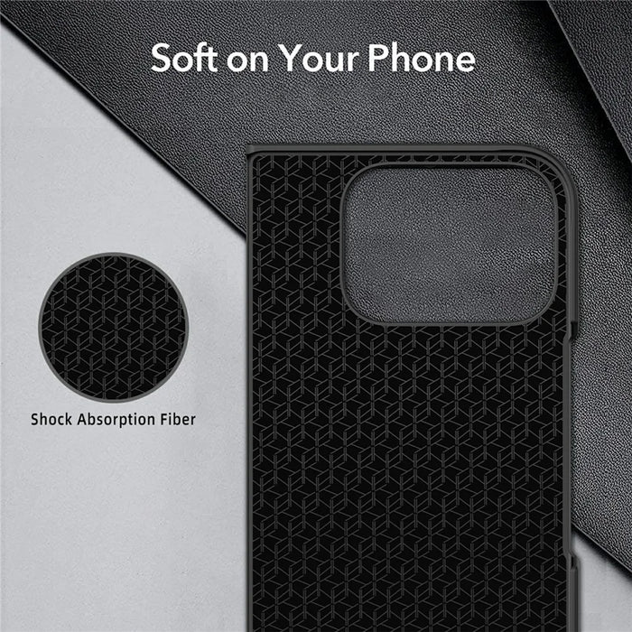 For Google Pixel 10 Pro Fold Case Skin-Feel Rubberized Hard PC Phone Cover with Front Screen Film - Black - 3