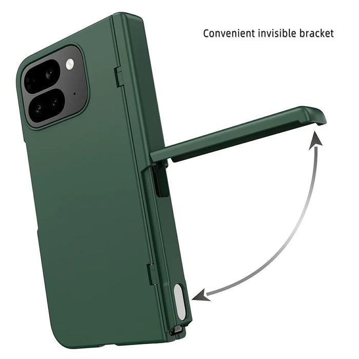 For Google Pixel 10 Pro Fold Case Kickstand Hard PC Phone Cover with Screen Film - Purple - 4