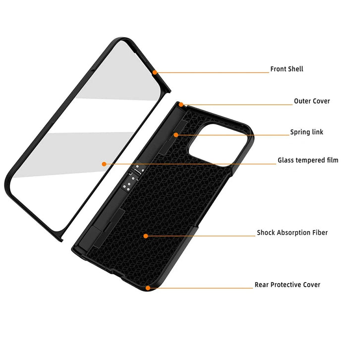 For Google Pixel 10 Pro Fold Case Kickstand Hard PC Phone Cover with Screen Film - Purple - 7