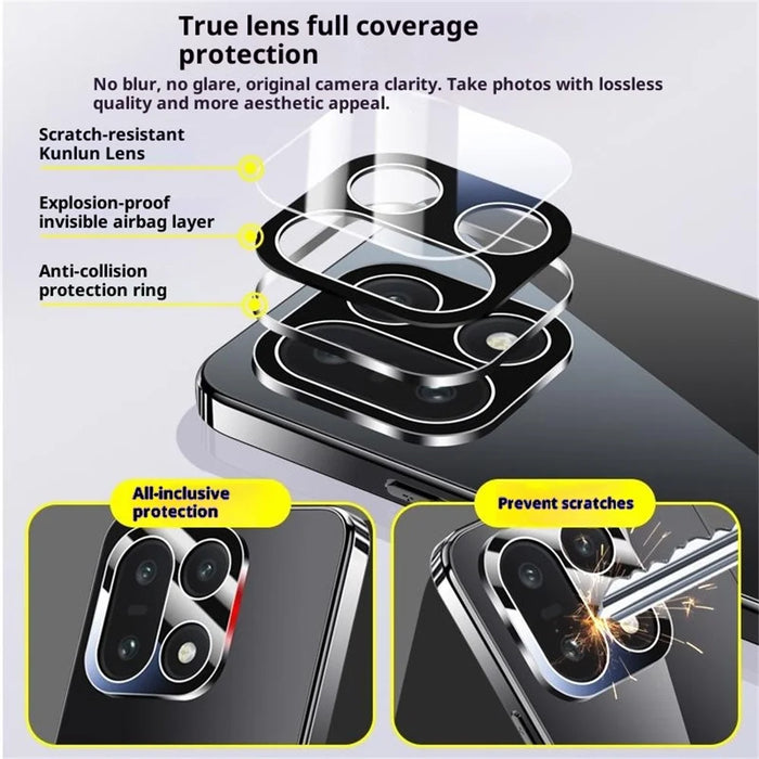For OnePlus 15 5G Case Electroplating PC Phone Back Cover with Camera Lens Protector - Black - 3