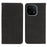 For vivo iQOO 15 5G Case Strong Magnetic Leather Wallet Phone Cover with Striped Texture - Black - 1
