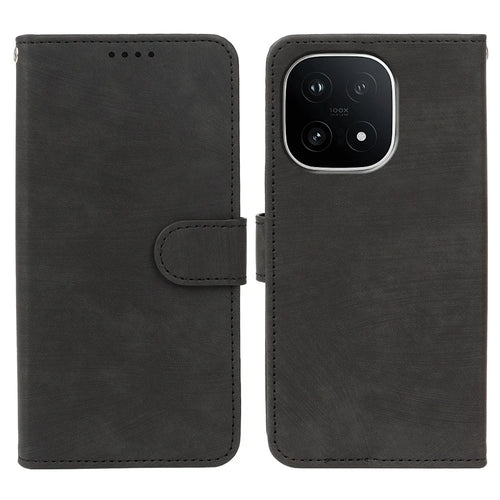For vivo iQOO 15 5G Case Flip Wallet Striped Texture Leather Phone Cover - Black - 1
