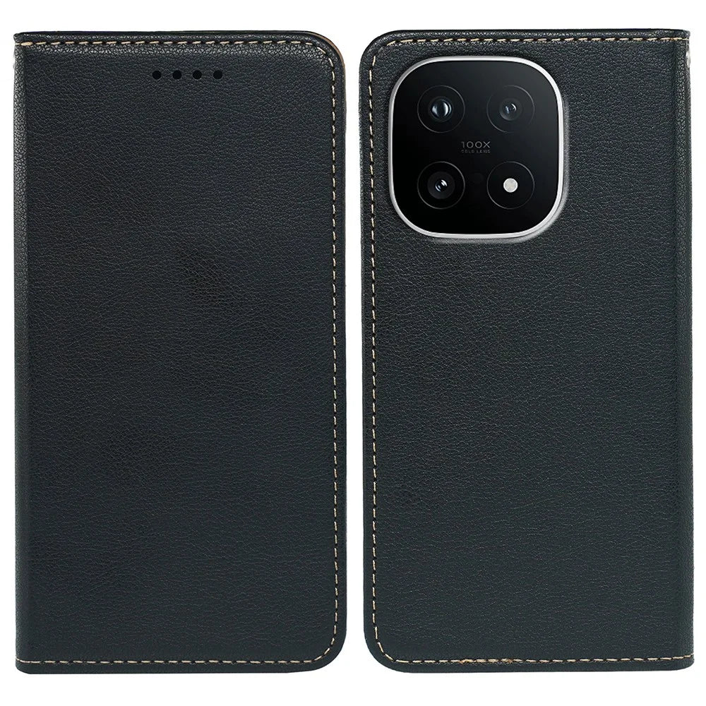 For vivo iQOO 15 5G Case Wallet RFID Blocking Leather Phone Cover Strong Magnetic Closure - Black - 1