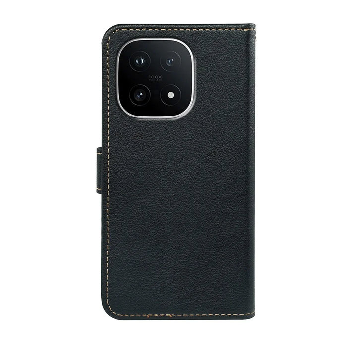 For vivo iQOO 15 5G Case RFID Blocking Wallet Litchi Texture Leather Phone Cover Magnetic Clasp - Black - 7
