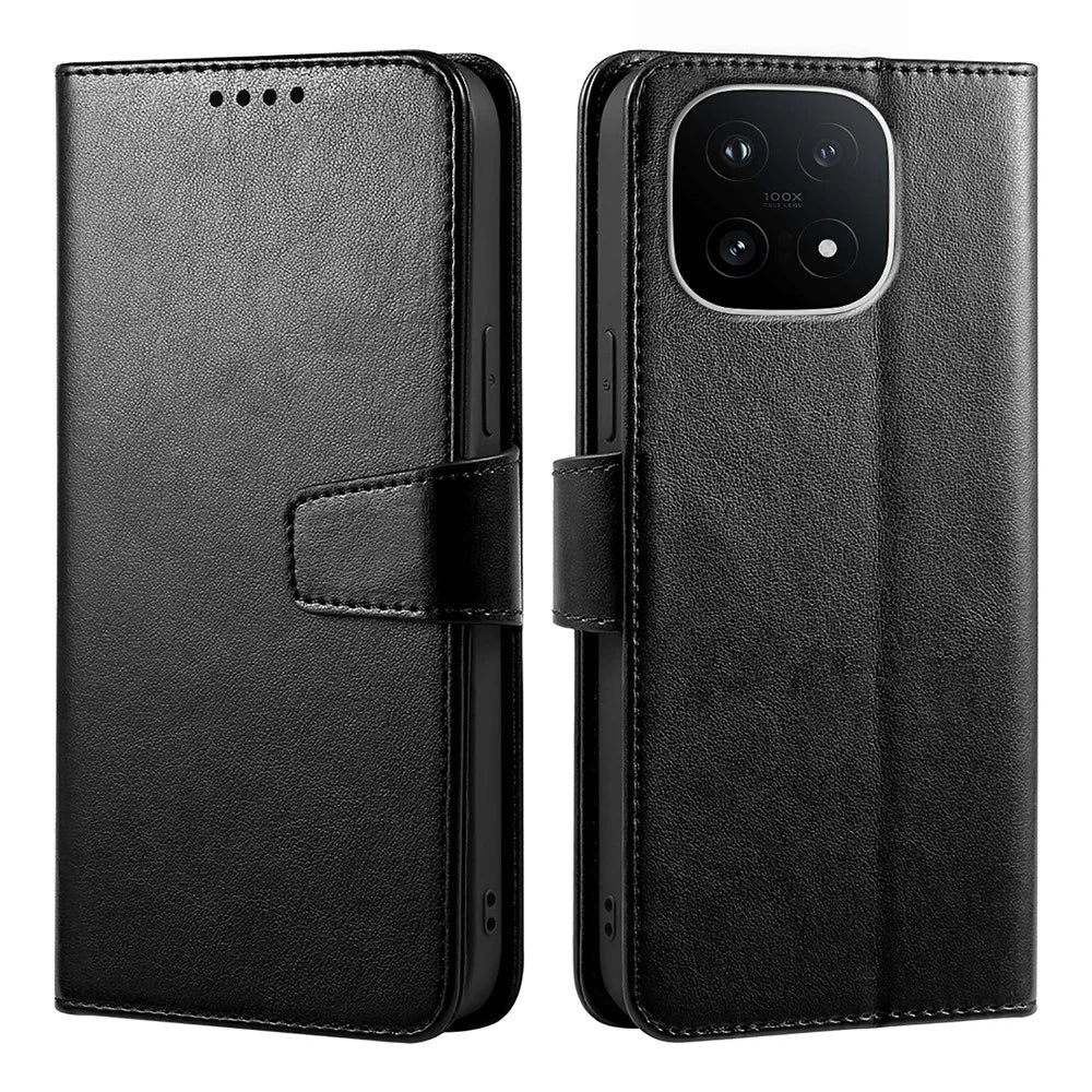 For vivo iQOO 15 5G Case Stand Card Holder Wallet Leather Phone Cover - Black - 1